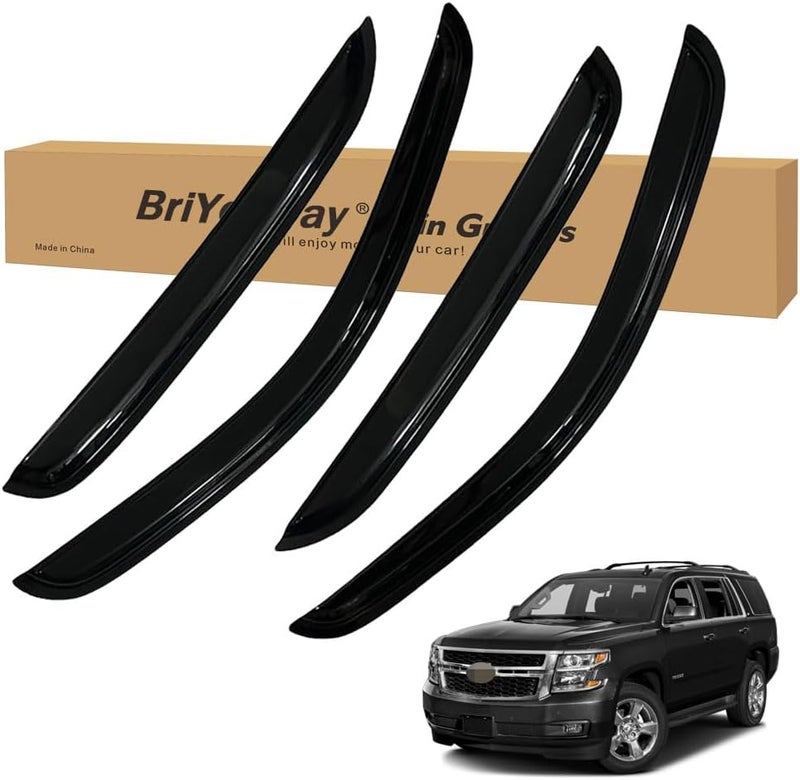 BriYorWay Vent Shades Rain Guards for Chevy Tahoe 2007 2008 2009 2010 2011 2012 2013 2014 Accessories, for Chevy Tahoe Window Deflectors Window Visors - Image 1
